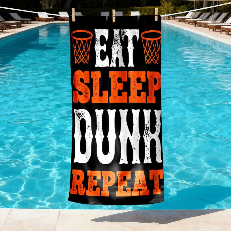 SLAM DUNK Print Beach Towel Design, Soft, Lightweight. for Home Bathroom, Spa, Pool, Yoga, Surfing, Camping, Gift for Family, Friend