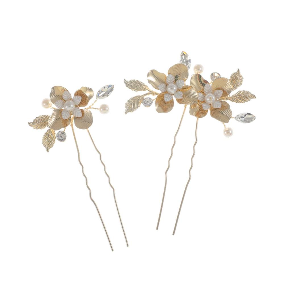 Украшение для волос Haodeliy, головной убор, гребень, U-образная булавка, набор из 3 предметов, свадебный аксессуар для волос ручной работы, головной убор, украшение для волос, цветок, свадебный прием после