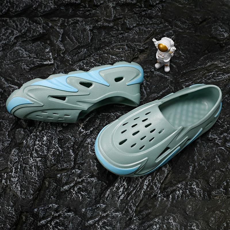 Модные полые кокосовые сандалии 2024 года, новые модные повседневные пляжные туфли, мужские сандалии для отдыха, универсальные парные сандалии с отверстиями Baotou