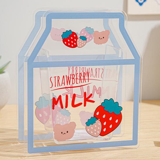 Прозрачный акриловый держатель для ручек в форме мультяшного молока/медведя, настольный ящик для хранения кистей для макияжа, органайзер для домашнего офиса, школьных принадлежностей