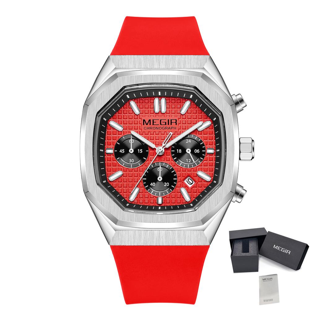 MEGIR Fashion Sport Military Watches for Men Top Luxury Quartz Wristwatch Silicone Strap Waterproof Date Clock Reloj Hombre 2215