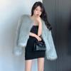 Autumn and Winter Imitation Fox Hair Furry Young Short Coat Fashion Slim Fur Coat Women