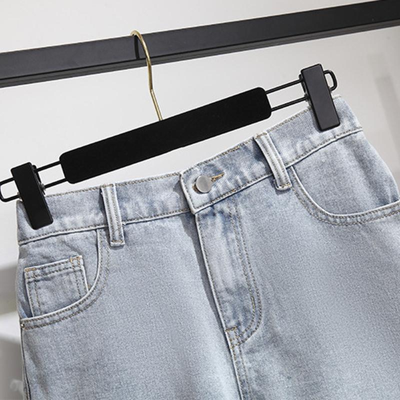 Plus Size Short Jeans for Women Summer Casual Loose Women's Clothing Denim Shorts Wide Leg Burrs Jean Shorts Pants