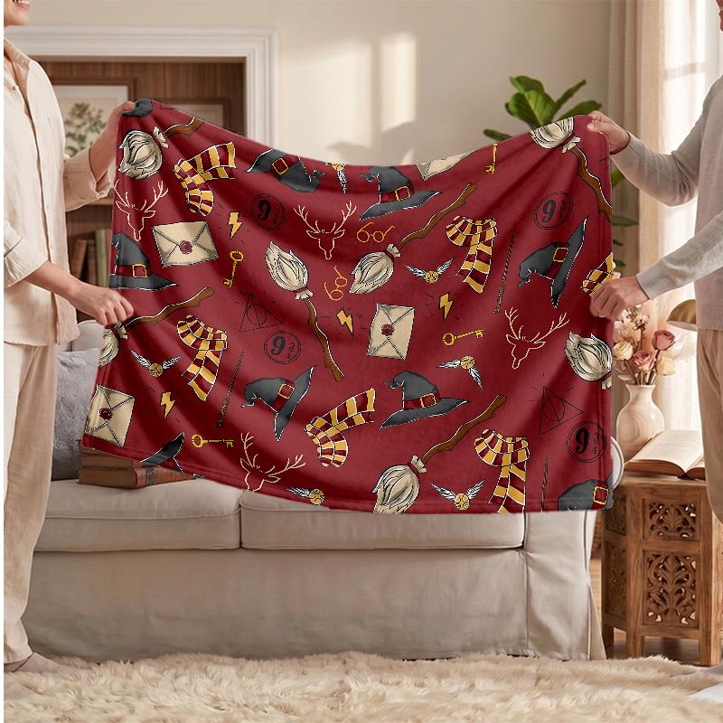 Harry Potter Printed Flannel Blanket, Skin Friendly Warm Throw for Indoor Couch Bed Daily Use