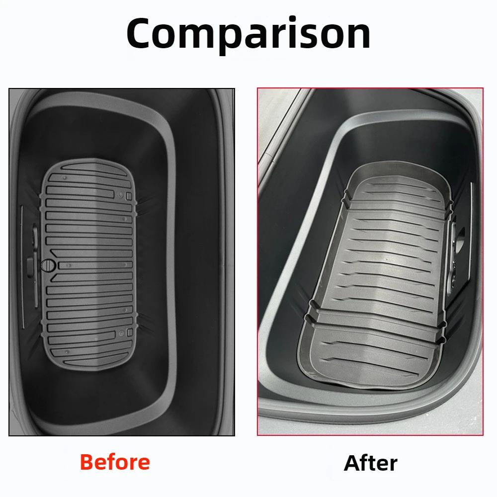 for Tesla New Model Y Juniper 2025 Launch 2026 Front Trunk Mat Partition Board TPE Frunk Protector Cushion Organizer Storage Box