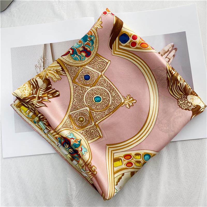 110*110 см квадратный шелковый шарф женский модный принт маленький шейный платок офисный женский пояс для волос носовой платок женский платок шаль шарф