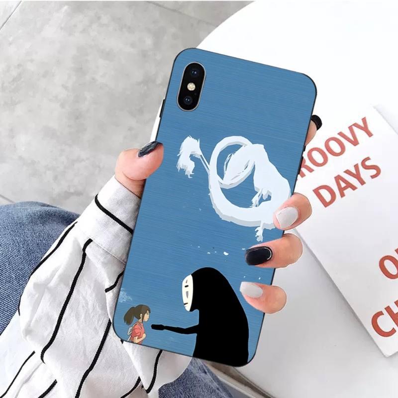 Чехол для телефона Studio Ghibli «Унесенные призраками она» для IPhone 14 13 12 11 XS X 8 7 6 Plus Mini Pro Max SE 2022, мягкий черный чехол для телефона