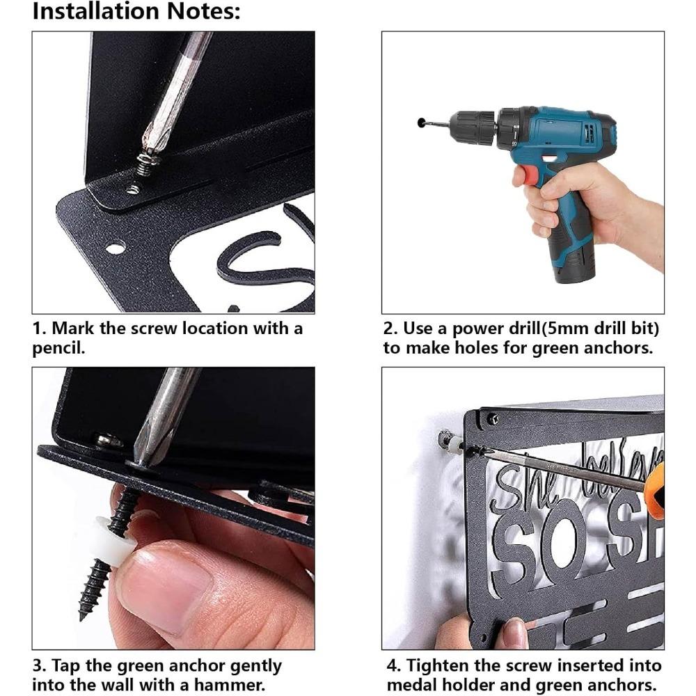 Прочный Настенный Держатель для Хоккейных Медалей с 12 Крючками, Полка-Дисплей для 60+ Наград, Черный Держатель для Спортивных Медалей, 15,7x8x4 Дюйма