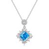 New S925 Silver High Carbon Diamond Pendant European and American Superior Sense 12ct Square Ice Cut Necklace