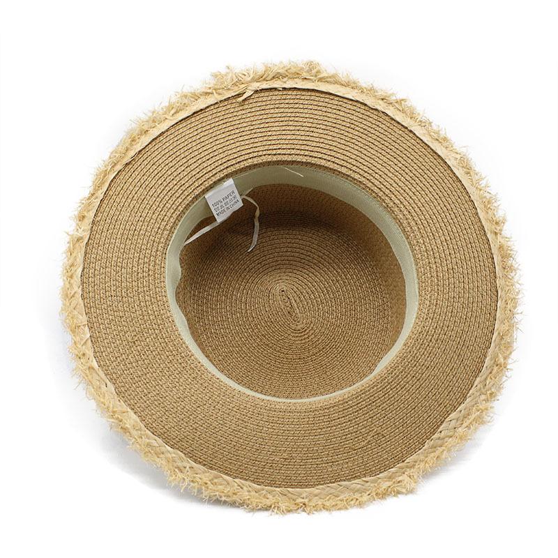 Japanese Raffia Straw Hat Small Fresh Streamer Bow Sun Hat Women'S Seaside Vacation Beach Hat Flat Top Top Top Hat