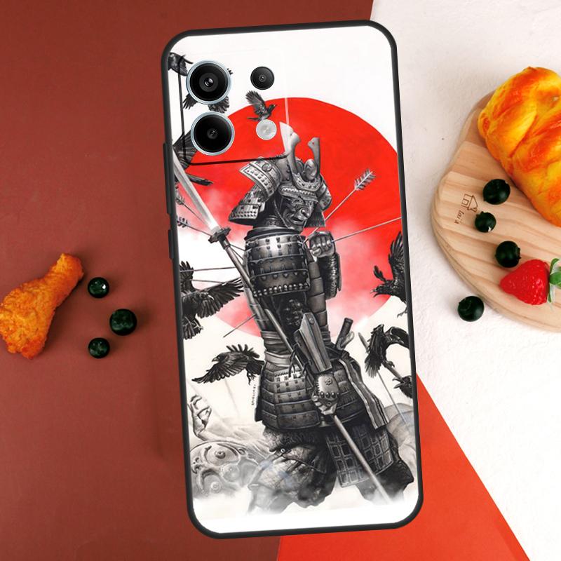Чехол Воин Самурай для Xiaomi Redmi Note 13 14 Pro 9 10 11 12 Pro 10S 11S 12S Redmi 13C 10C 12C 14C Coque