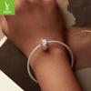 Pink Butterfly Diy Bracelet Glazed Beads, Sweet Girly Wind S925 Sterling Silver Lucky Beads