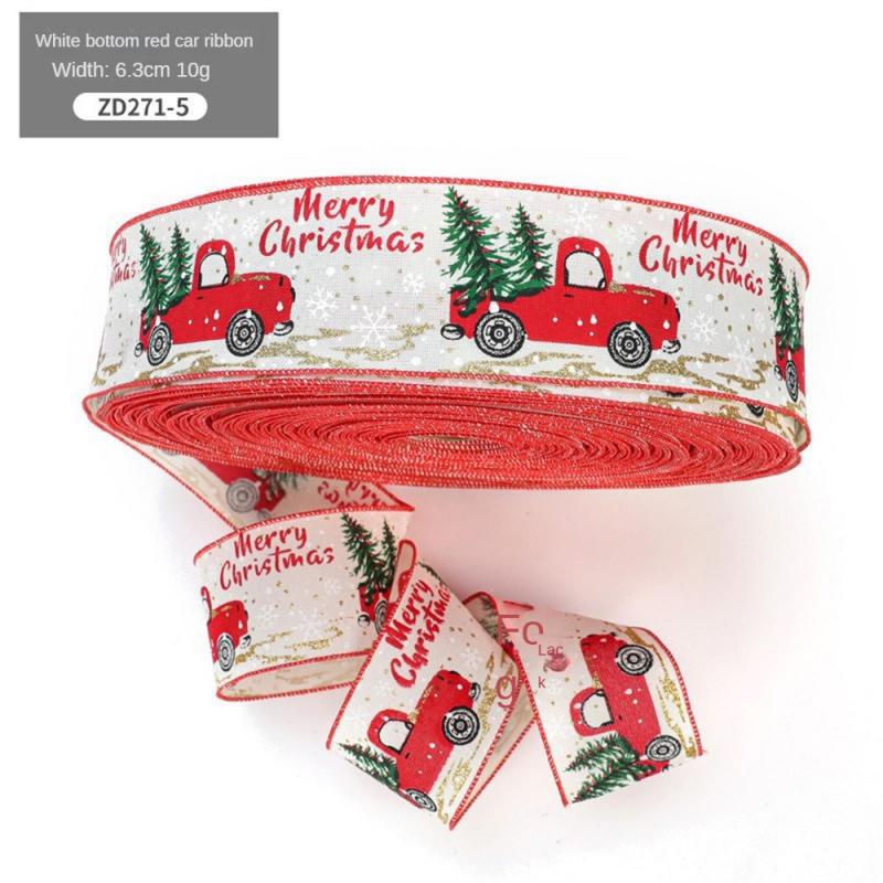 6,3 см льняная рождественская лента для упаковки подарков, рождественских елок, ленты для сделай сам, венок, банты, снеговик, веревка, украшение 2025 Navidad