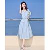 Sishui Nianhua Elegant Short-Sleeve A-Line Mid-Length Dress