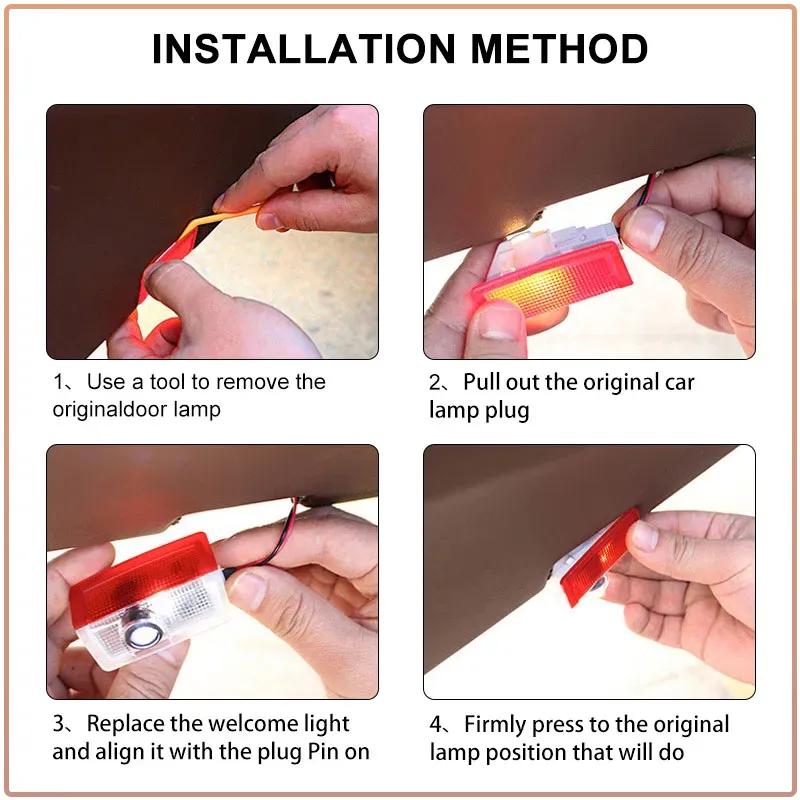 AABII1 Car Door Wireless Welcome Light LED HD Projector Lamp Decoration Stickers For Mercedes Benz AMG W204 W213 W205 W211 W212 W176