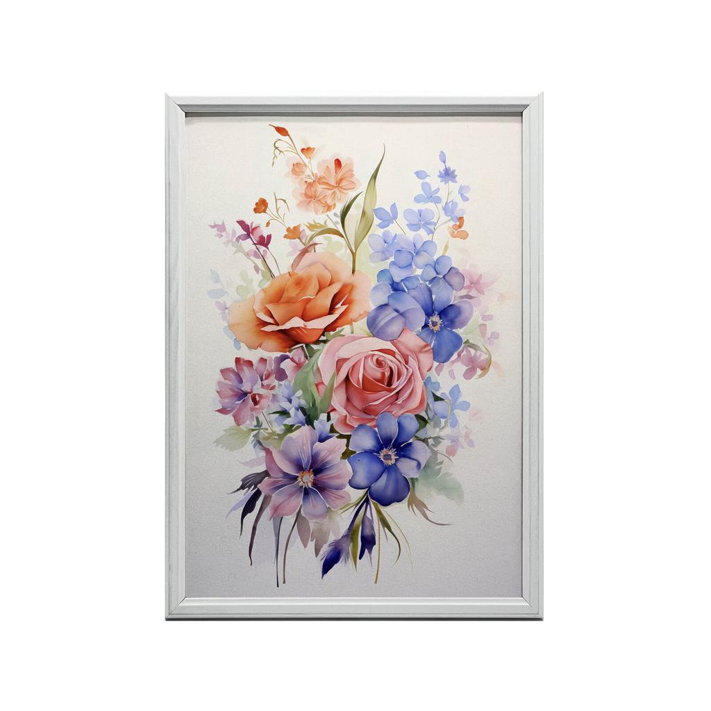 Ethereal Garden Bouquet Ethereal Garden Bouquet, 30X40 Cm, Dark Brown Wooden Frame, 230 Gsm Matte Paper
