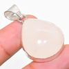 Подвеска из розового кварца ручной работы из стерлингового серебра 925 пробы 1,65 дюйма f0Z67