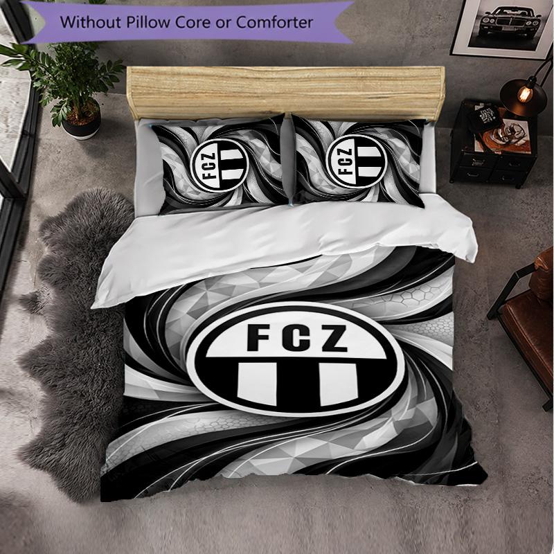 FC Zürich Themed Bedding 3Pcs Duvet Cover Set Decorative Bed Linen For Teen Room Home Decoration