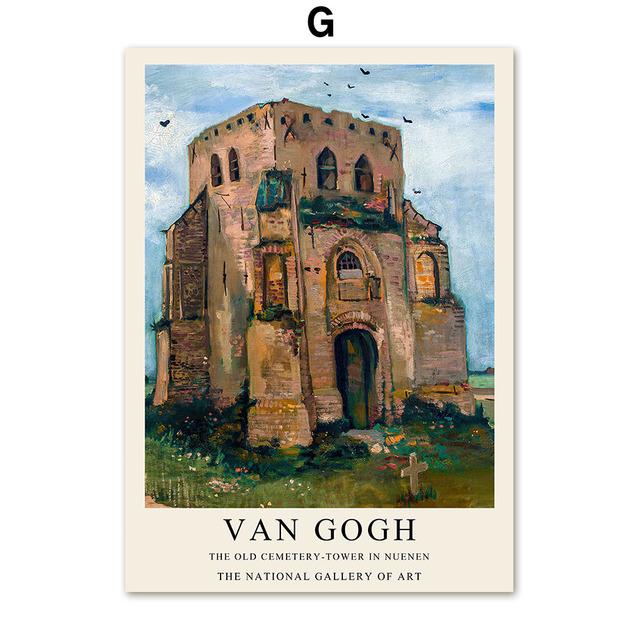 Vintage Van Gogh Oil Painting Works Flower Landscape Posters Wall Art Canvas And Prints Wall Pictures For Living Room Home Decor