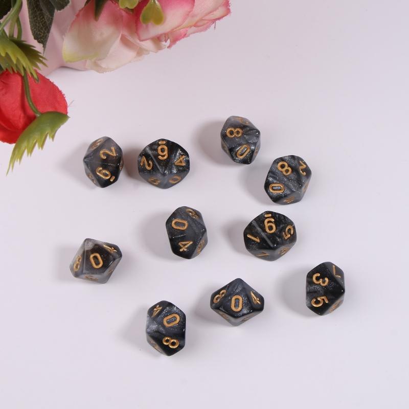 10-гранный кубик D10 15 мм для RPG игры Подарок Вечеринка Ролевая игра