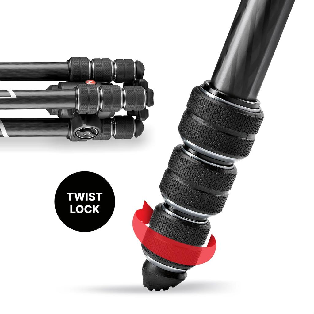 Manfrotto befree GT XPRO Carbon Fiber with 10kg Load Maximum Minimum Professional Macro Compatible with Head T-Tripod Kit, Black, MKBFRC4GTXP-BH Case,