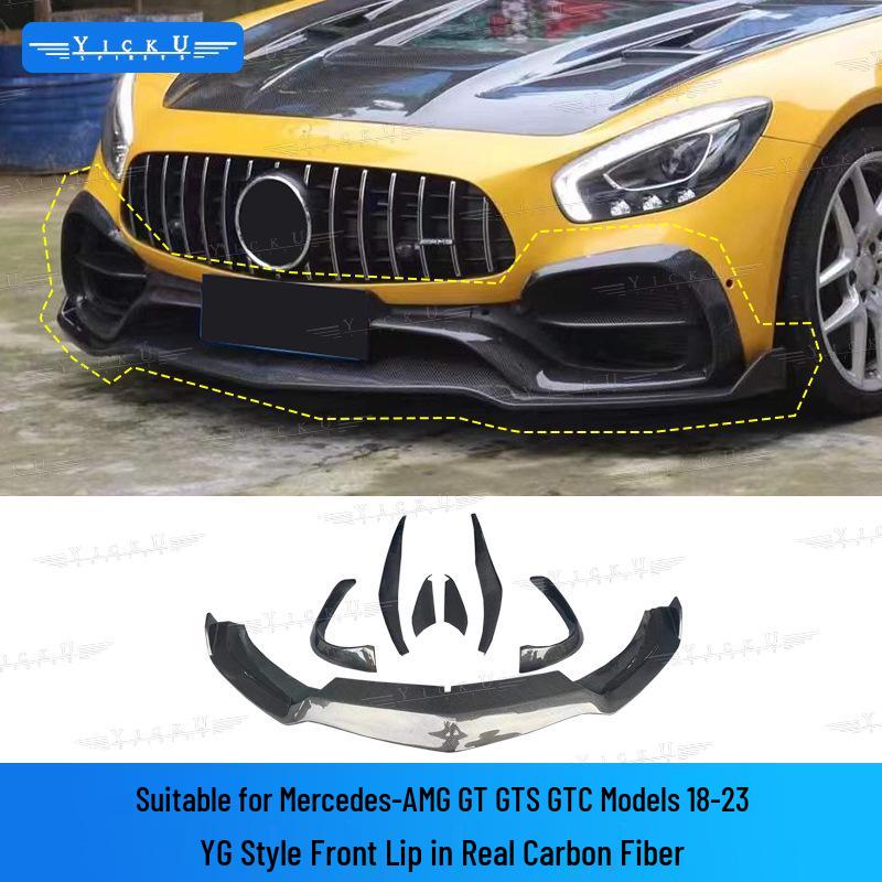 Mercedes AMG GT/GTS/GTC Carbon Fiber Body Kit: Front Lip, Rear Lip, Side Skirts, Rear Spoiler, Wind Deflectors.