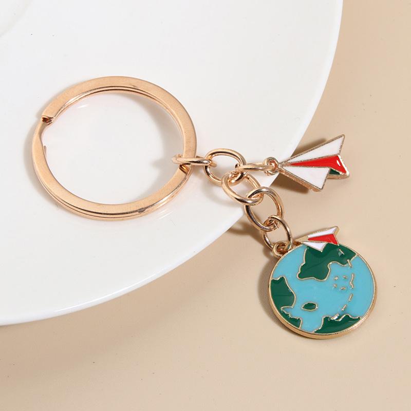 Брелки для ключей с изображением радуги и самолета, кольца, декоративные держатели, подвески, подарочные аксессуары