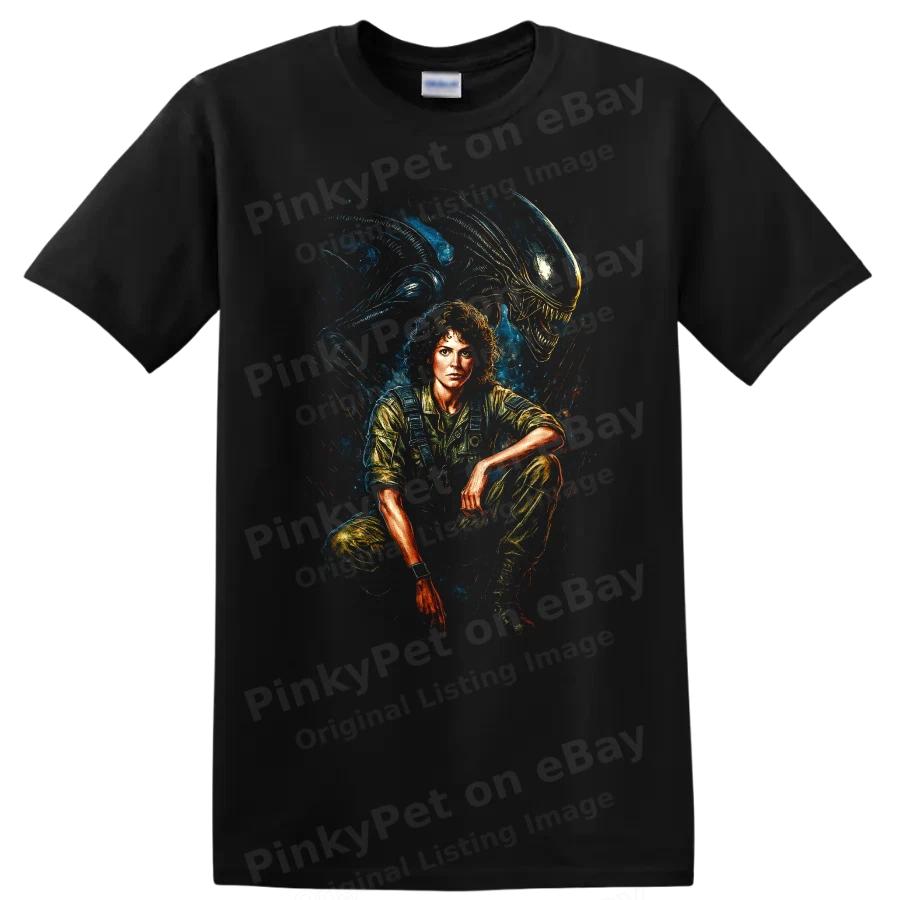 Alien Movie Horror Sci Fi Xenomorph Woman T Shirt Retro Graphic Tee