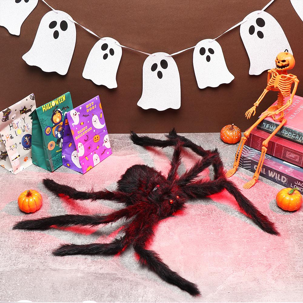 Party Supplies Prank Props Black Plush Spider Bar Ornament Halloween Decoration Haunted House