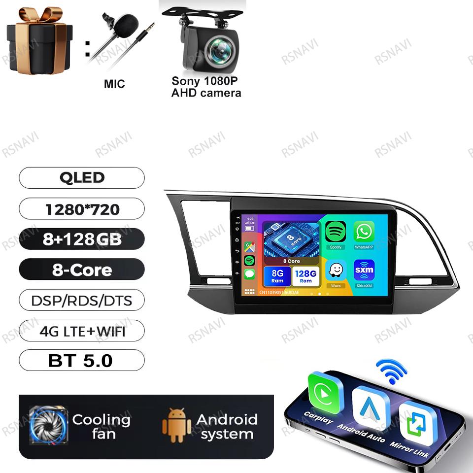 Car Radio Android 16 For Hyundai Elantra Avante AD 2015 ~ 2021 2016-2018 GPS Viedo Player Wireless Carplay Auto 4G LTE Autoradio