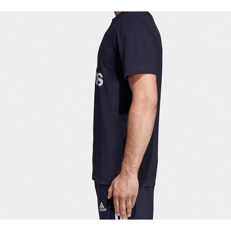 adidas Large logo Round Neck Short Sleeve Navy Blue Men's DT9932