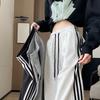 Sweatpants Women's Spring and Autumn New Striped Sports Fleece Thickened Wide-leg Pants Small Loose Casual Straight-leg Pants