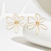 1 пара модных минималистичных полых цветочных асимметричных сережек для женщин, подходят для повседневного ношения, отпуска, свидания, подарка паре