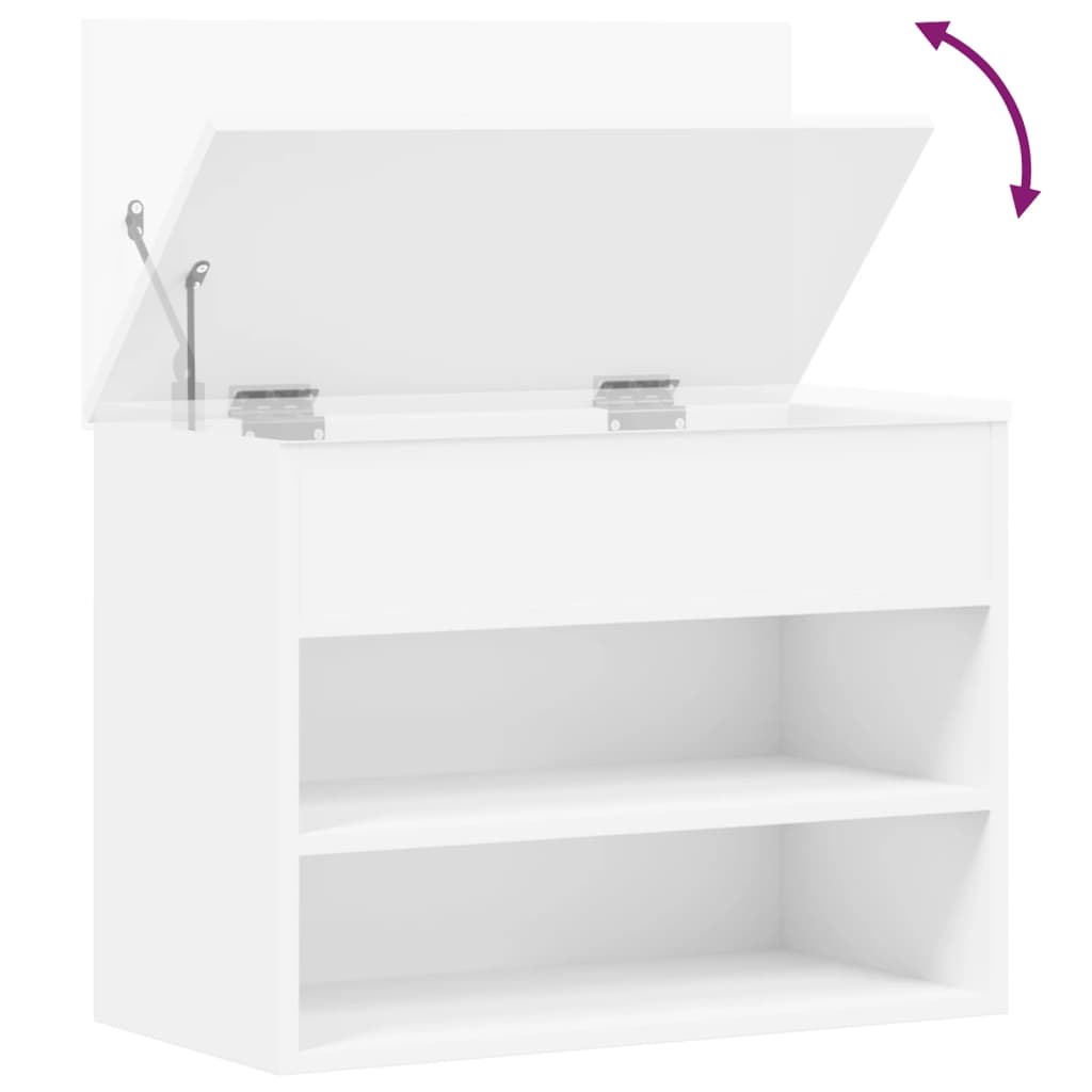 Shoe Bench White 60 x 30 x 45 cm Particleboard