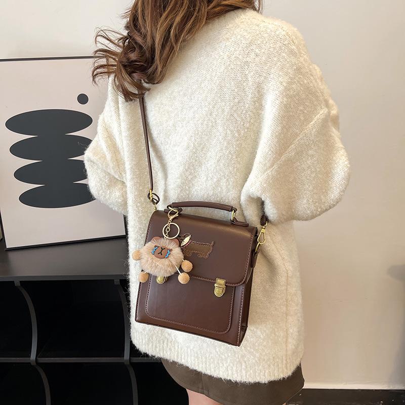 2024 Women's Retro College Style Commuter Backpack - Small Casual Shoulder Messenger Bag