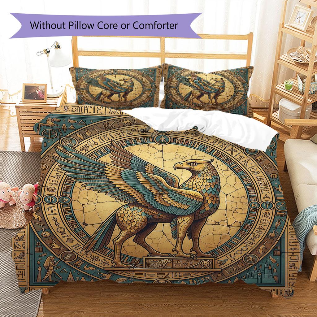 Hippogriff Pattern Bedding Quilt Set Quilt Cover Pillowcase Home Decoration Birthday Gift (1 * duvet cover + 2 * pillowcase, without core)