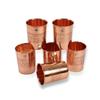 Pure Copper Water 6 Glass Set Hand Made | With Beautifully Embosed Engraving Design | Drinkware with Ayurvedic Health Benefits