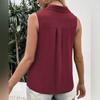 Женская летняя футболка-майка повседневная однотонная майка оверсайз с V-образным вырезом без рукавов на пуговицах однобортная средней длины мягкая дышащая женская одежда EMA