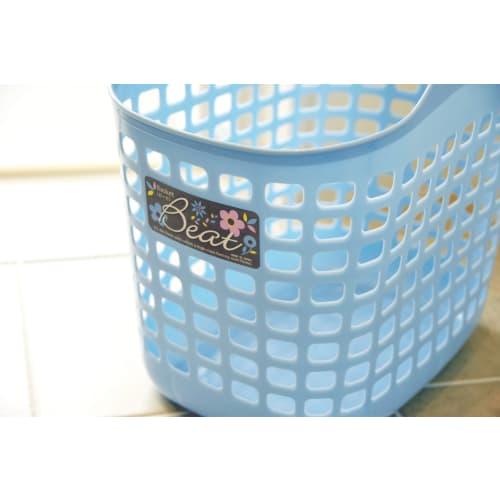 Sanko Plastic Laundry Basket, Beat Basket No. 2, Pastel Blue