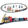 Christmas Train Set Electric Steam Locomotive Train with Lights Music Battery Operated Tracks
