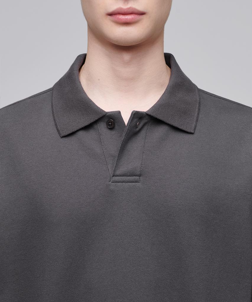 MUSINSA STANDARD Oversized Collared Sweatshirt [Gunmetal]