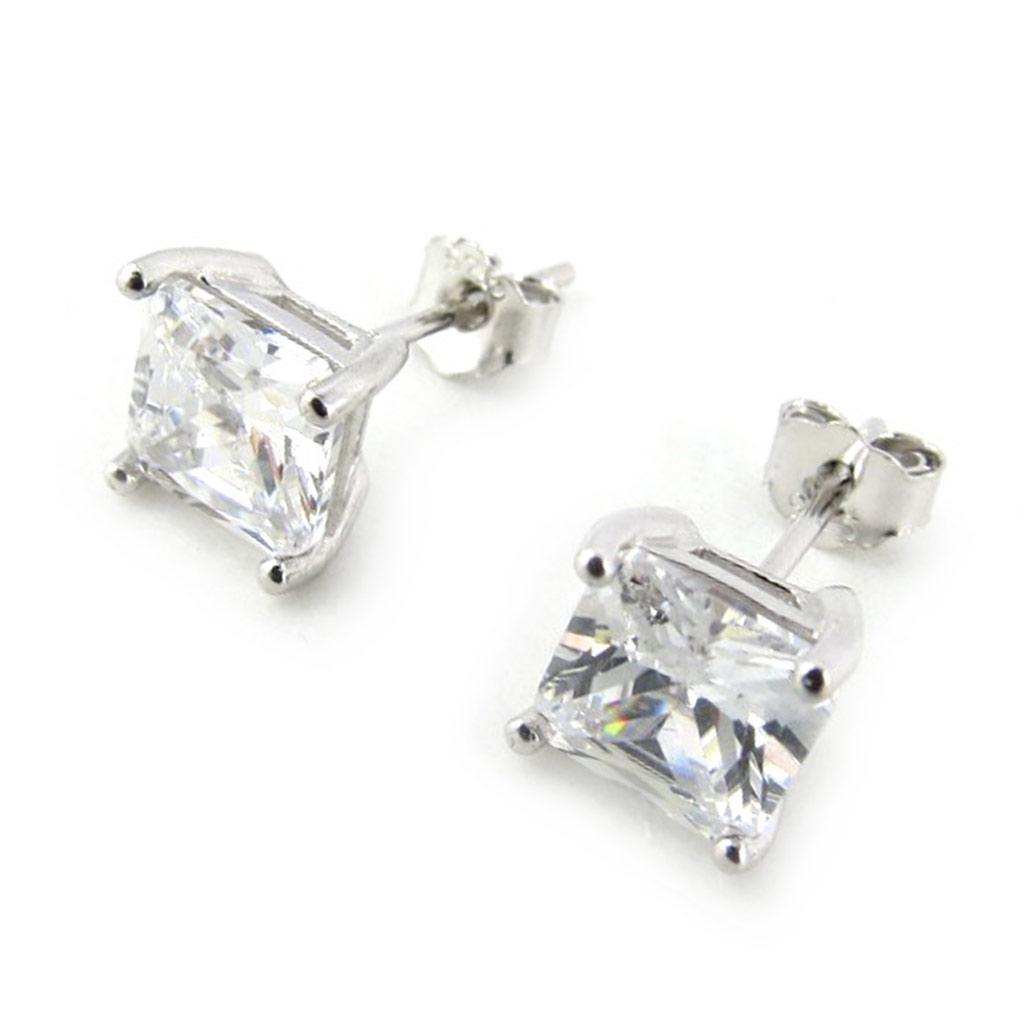 Les Trésors De Lily [N1339] - White 'Essentiel' Silver Earrings 6 Mm