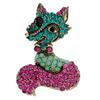 New Rhinestone Small Fox Brooch Animal Pin