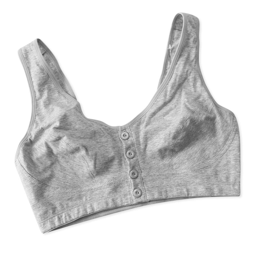 Plus Size Cotton Front-Button Bra for Middle-Aged & Elderly