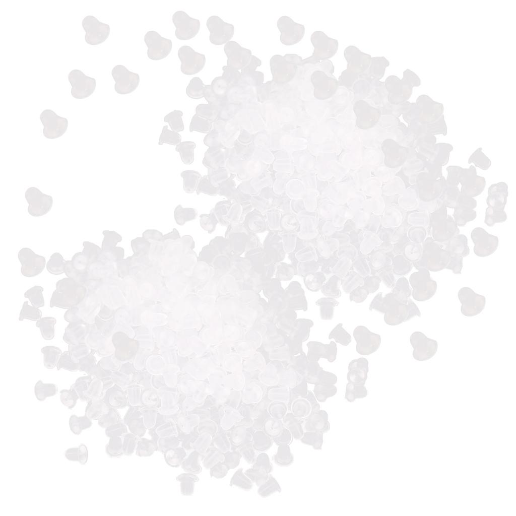 500pcs Transparent Silicone Earrings Back Earrings Backing Earplug Replacement Accessory