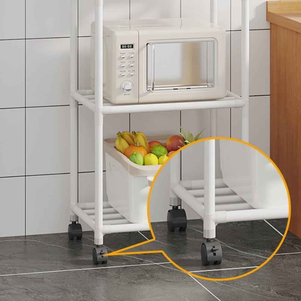 Multi-Layer Kitchen Rack Floor Standing Bathroom Storage Shelves Without Punching Holes Household Multi Layer Kitchen Storage