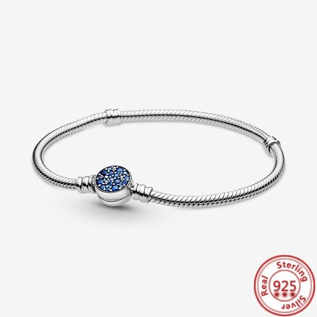 Корона-змея-цепочка, браслет из 100% стерлингового серебра 925 пробы, безопасные бусины в форме сердца, подвески, браслеты для женщин и девочек, изготовление ювелирных изделий своими руками