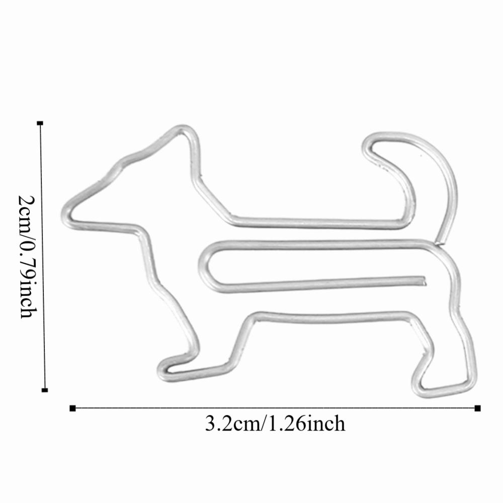 100Pcs Gold/Silver Dog Shape Paper Clips Dog Shape Portable Paper Clips Cute Paper Clips Stationery