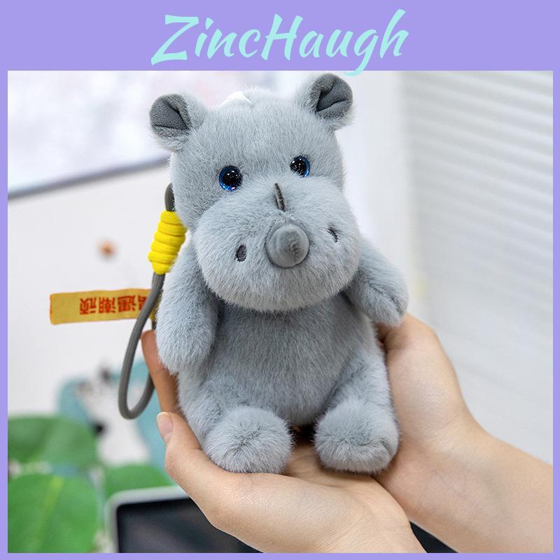 Animal Plush Rino Doll With Hanging Keychain For Office Desk And Gifts