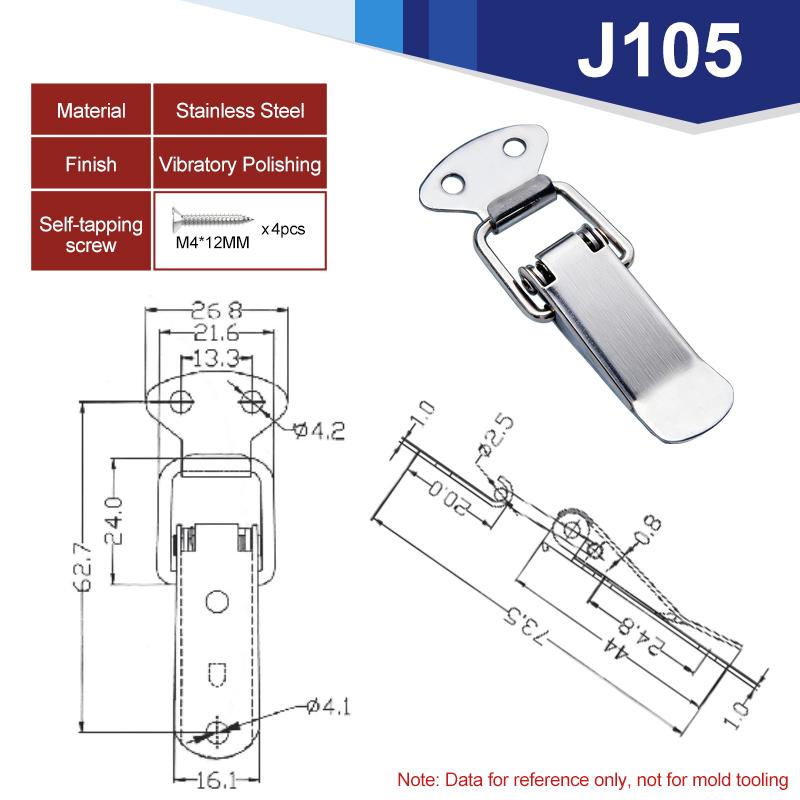 304 Toggle Latches Spring Loaded Clamp Clip Case Box Latch Catch Toggle Tension Lock Lever Clasp Closures Crate Lock Snap 6